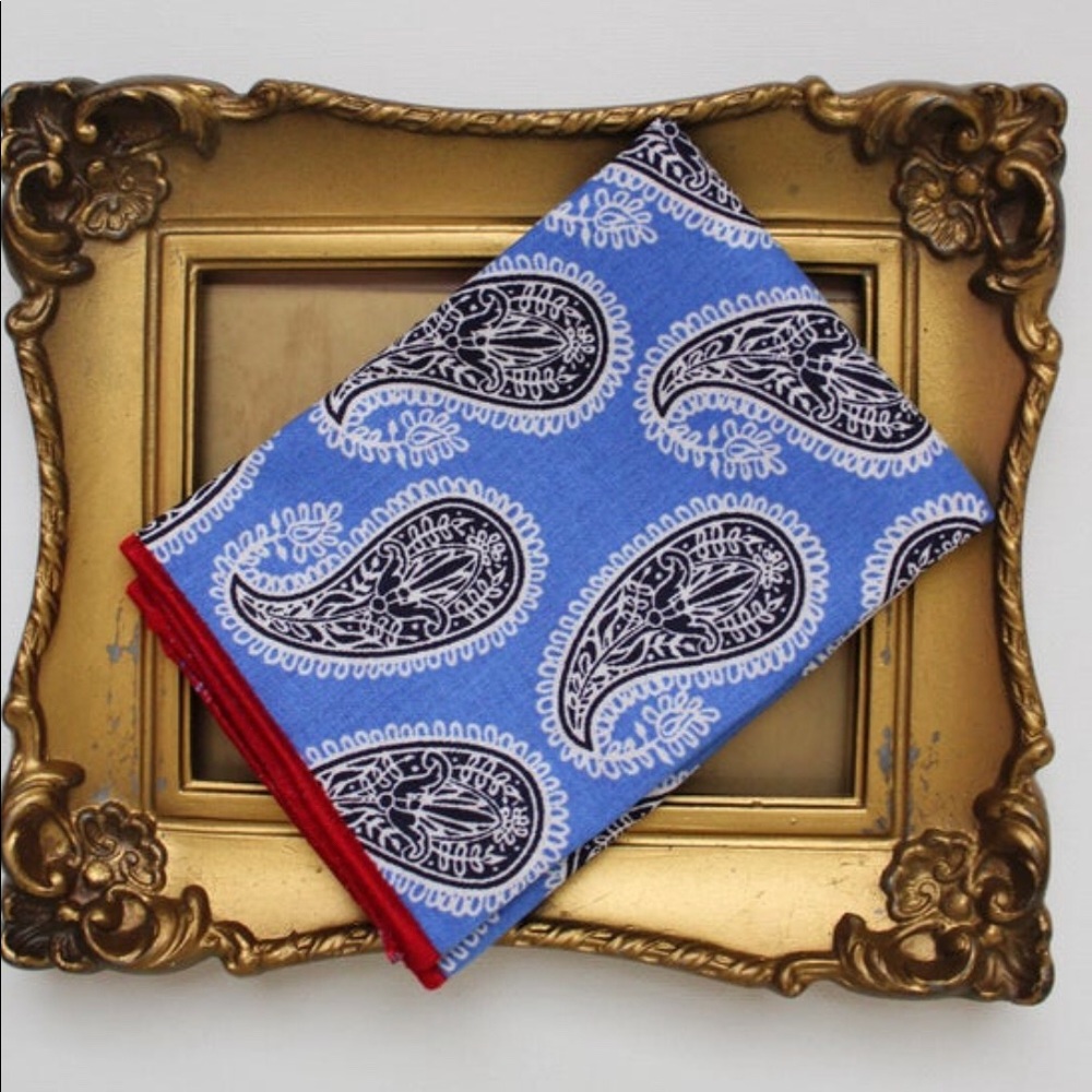 Men’s Paisley Pocket Square Reversible